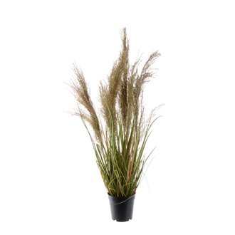 Tiges d'herbe artificielles avec plumes blanches 85 cm - Jardideco