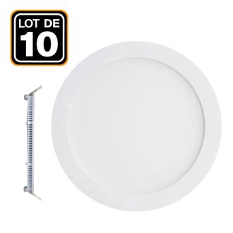 10 Spot Encastrable LED 18W Rond Extra-Plat Blanc Froid 6000K