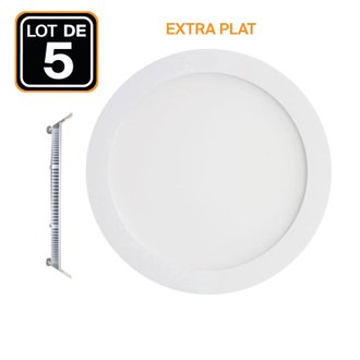 5 Spot Encastrable LED 3W Rond Extra-Plat Blanc Neutre 4500K