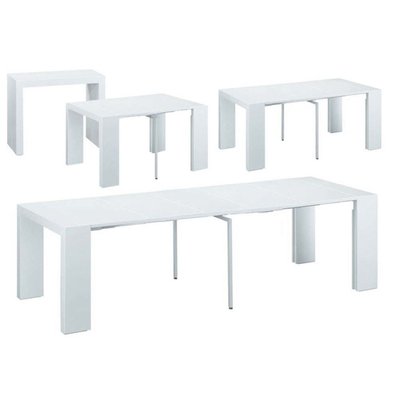 Table console extensible "Elsa" - 50/300 x 94 x 75 cm - Blanc - 68046 - 3700746425941
