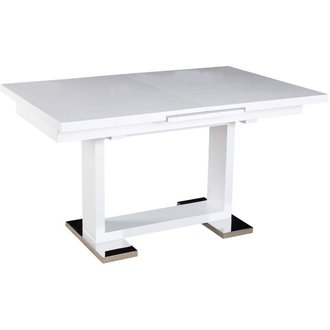 Table repas extensible "Toda" - 140/180 x 90 x 77 cm - Blanc