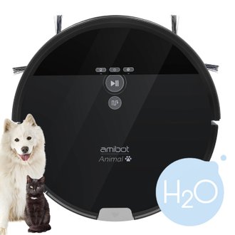 Robot aspirateur et laveur AMIBOT Animal XL H2O Connect spécial poils d’animaux de compagnie
