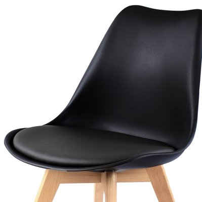 LIGHTY - Chaise scandinave noir pieds Hêtre (x2) - 1685 - 3701139510701