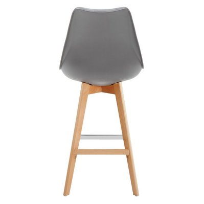 LIGHTUP - Chaise de bar scandinave gris pieds hêtre (x4) - 1676 - 3701139510930