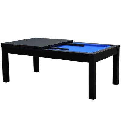 Table de Billard Eddie convertible noire tapis bleu - 4179 - 3701324516990