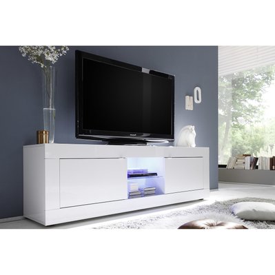 Meuble TV design laqué blanc 180 cm LATTE - 44035 - 3662275094466