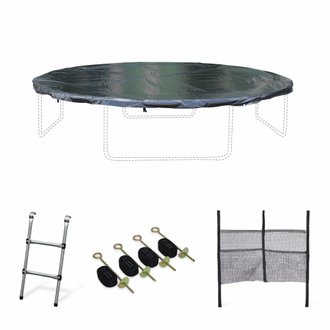 Pack accessoires pour trampoline Ø 430cm Vénus / Sagittaire / Vénus INNER - Échelle. bâche de protection. filet de rangement