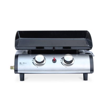 Plancha au gaz 2 brûleurs - Porthos - 5 kW. barbecue. cuisine - 3760216537055 - 3760216537055