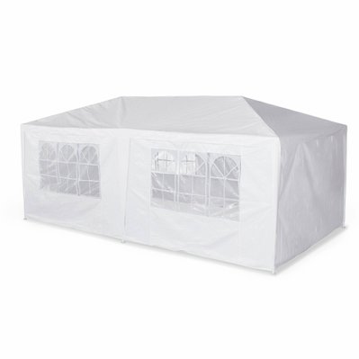 Tente de réception 3x6m Aginum toile blanche pergola barnum tonnelle - 3760216530421 - 3760216530421