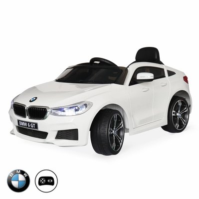 BMW Série 6 GT Gran Turismo blanche. voiture électrique pour enfants 12V 4 Ah. 1 place. avec autoradio et télécommande - 3760287183632 - 3760287183632