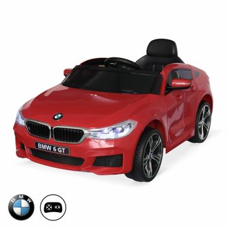 BMW Série 6 GT Gran Turismo rouge. voiture électrique pour enfants 12V 4 Ah. 1 place. avec autoradio et télécommande