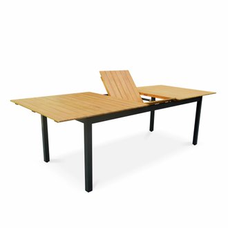 Table de jardin en bois aluminium extensible 200/250cm avec rallonge -