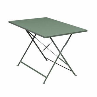 Table de jardin bistrot pliable - Emilia rectangle vert de gris- Table