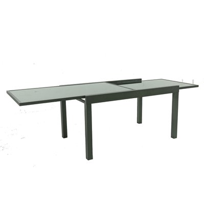 Table de jardin extensible aluminium 140/280cm + 8 fauteuils empilables textilène Noir - FARO - KN-T140280N-4x2CH002N - 3664380001537