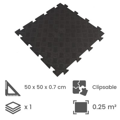 Dalle clipsable en PVC (finition métal) - Noir 50 x 50 cm - 32_198 - 8010693116942