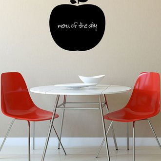 Tableau Noir Sticker - Murale - Pomme - pour Séjour, Cuisine - Noir en Vinyle, 35 x 0,1 x 35 cm