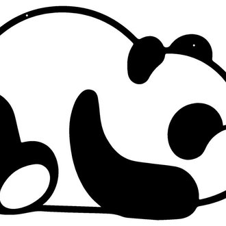 Décoration Murale Panda - Art Mural - pour Séjour, Chambre - Noir en Acier, 50 x 0,15 x 35 cm