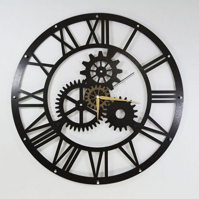 Horloge Murale - Engrenage - pour Séjour, Cuisine - Multicolore en Métal, 50 x 0,16 x 50 cm - HIO8681528345754 - 8681528345754