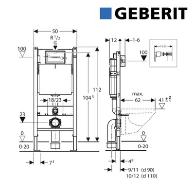 Geberit Solid Geberit UP100 Pack Bati WC, set d isolation et manchon inclus (39186GEB1) - 3052351463178 - 3052351463178