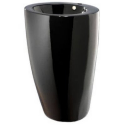 Lavabo Totem Rond - Céramique Noir brillant - 50x85 cm - Ove - 1380 - 3760238358966