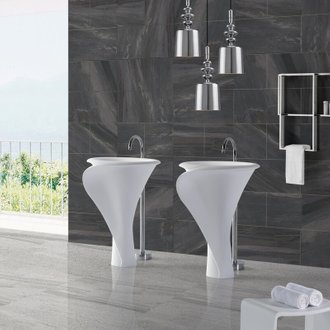 Lavabo Totem Ovale - Solid surface - 67x90 cm - Arum