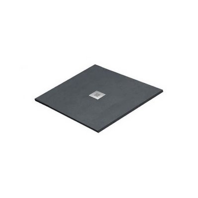 Receveur de Douche extra plat Carré - Solid Surface Gris Anthracite - 80x80cm - Quadra Plus - 1500 - 3760314680349