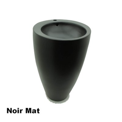 Lavabo Totem Rond - Céramique Noir mat - 50x85 cm - Ove - 1464 - 3760238359666