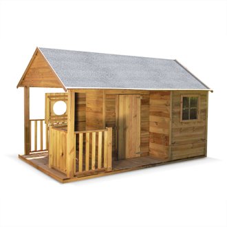 Maisonnette avec véranda en bois  de 4.5 m². Rose -  cabane en pin autoclave