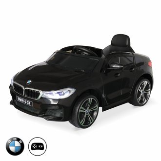 BMW Série 6 GT Gran Turismo noire. voiture électrique pour enfants 12V 4 Ah. 1 place. avec autoradio et télécommande