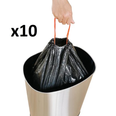 Lot de 10 sacs poubelles  Noir  60L - SACPOU60 - 3760093545174