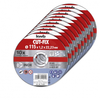 Pack de 10 disques à tronçonner Ø115 mm x 1,2 - 711921 - 4009317119210