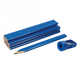 Conjunto de 12 lápis de carpinteiro  + 1 apara-lápis