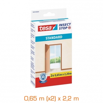 Pack de 2 moustiquaires "Standard" pour portes - blanc - 2,2 m x 0,65 m