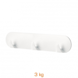 Placa adhesiva multiganchos - blanco - carga 3 kg