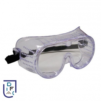 Occhiali a maschera regolabili in policarbonato trasparente - anti-graffio - ventilazione diretta