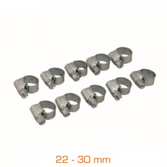 Kit di 10 collari di serraggio - 22 - 30 mm (1A)