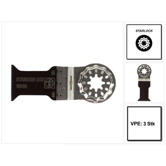 Fein E-Cut Standard Starlock Lame de scie 3 pièces. 50 x 35 mm ( 63502133220 ) HCS-acier