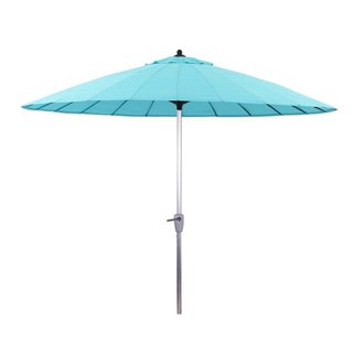 Parasol jardin droit Alu "Lili"- Style Japonais - Ø2.7m - Bleu