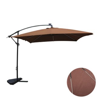Solenzara Néon chocolat : parasol LED déporté 3x3m