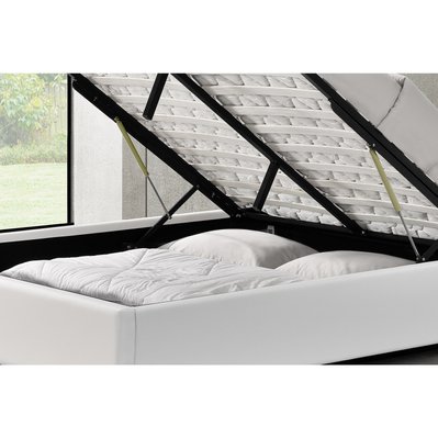 Cadre de lit blanc avec coffre de rangement intégré -140x190 cm KENNINGTON - 212774 - 3700998510525