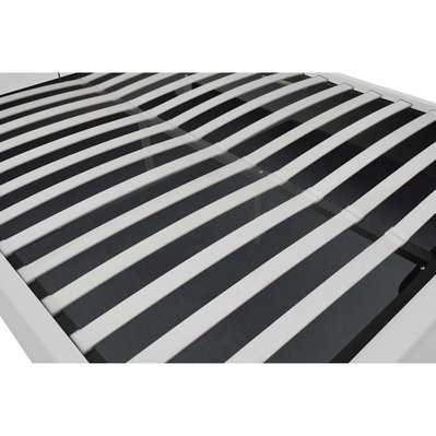 Cadre de lit capitonnée blanc avec coffre de rangement intégré -140x190 cm NEWINGTON - 210770 - 3662819237380