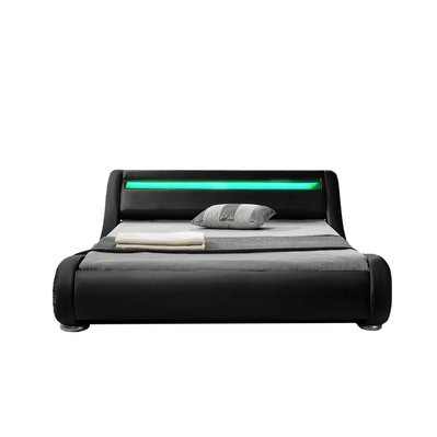 Cadre de lit Simili noir avec LED intégrées 140x190 cm SEATTLE - 220506 - 3700998511256