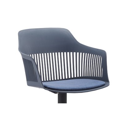Chaise design avec accoudoirs bleu foncé ANAIS - 224902 - 3760313240926