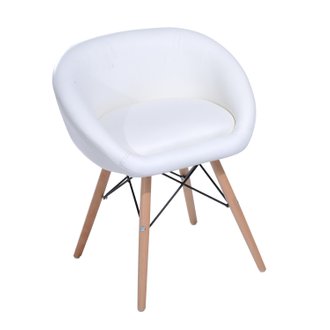 Chaise design scandinave L 52 x l 46 x H64 cm blanc