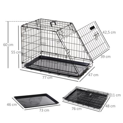 Cage de transport chien XL / L noir - D02-034V01 - 3662970061626