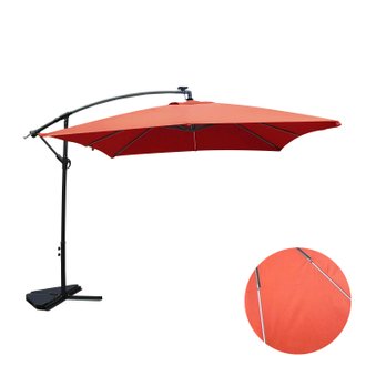 Solenzara Néon terracotta : parasol LED déporté 3x3m