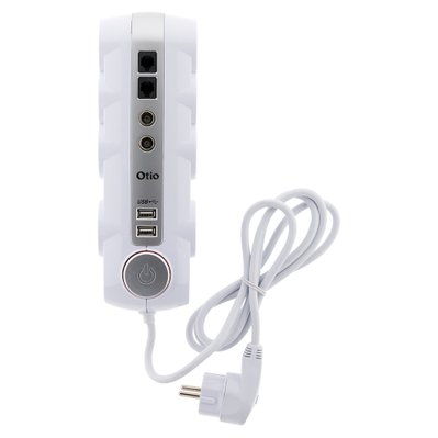 Bloc multiprise 8x 16A 2P+T parafoudre avec USB et prises TV & téléphone Blanc - Otio - 760009 - 3415547600090