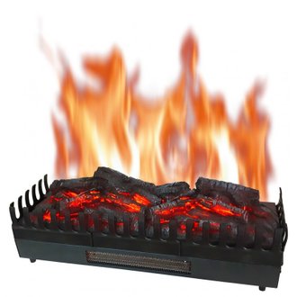 Foyer à buches avec effet flammes et chauffage XL