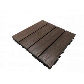 Pack 1 m² caillebotis en bois composite coextrudé (11 pièces 30 cm x 30 cm) Ambre, Surface couverte en m² - 1