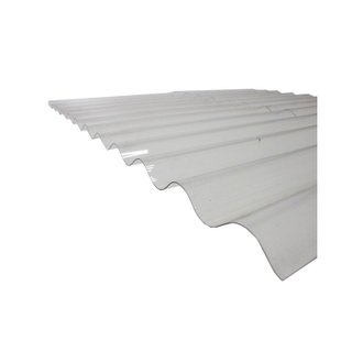 Plaque polycarbonate ondulée translucide (PO 76/18 - petite onde), L 2.5m, l : - 90cm